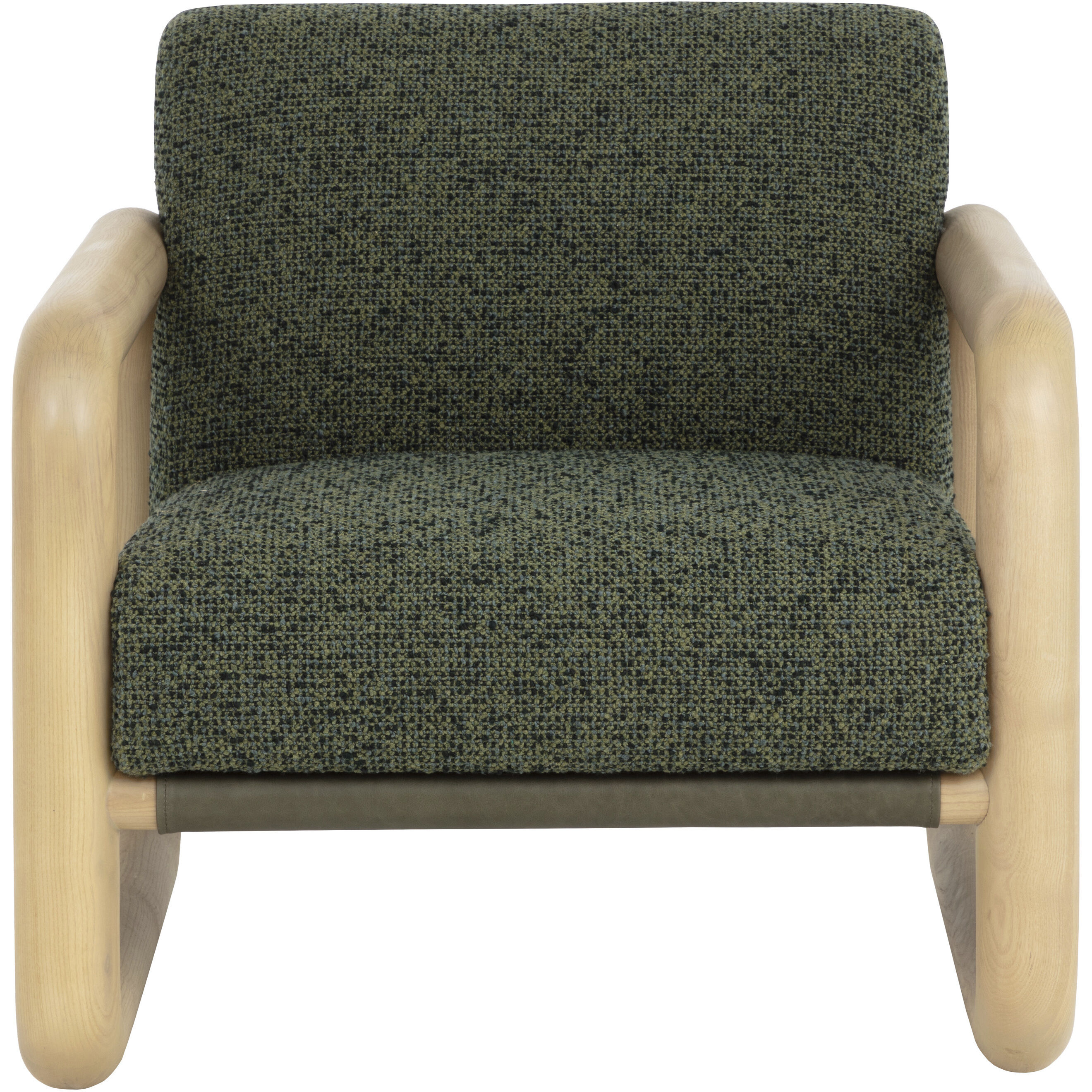 Nubo Noah Meadow / Ludlow Dark Olive Leather Lounge Chair